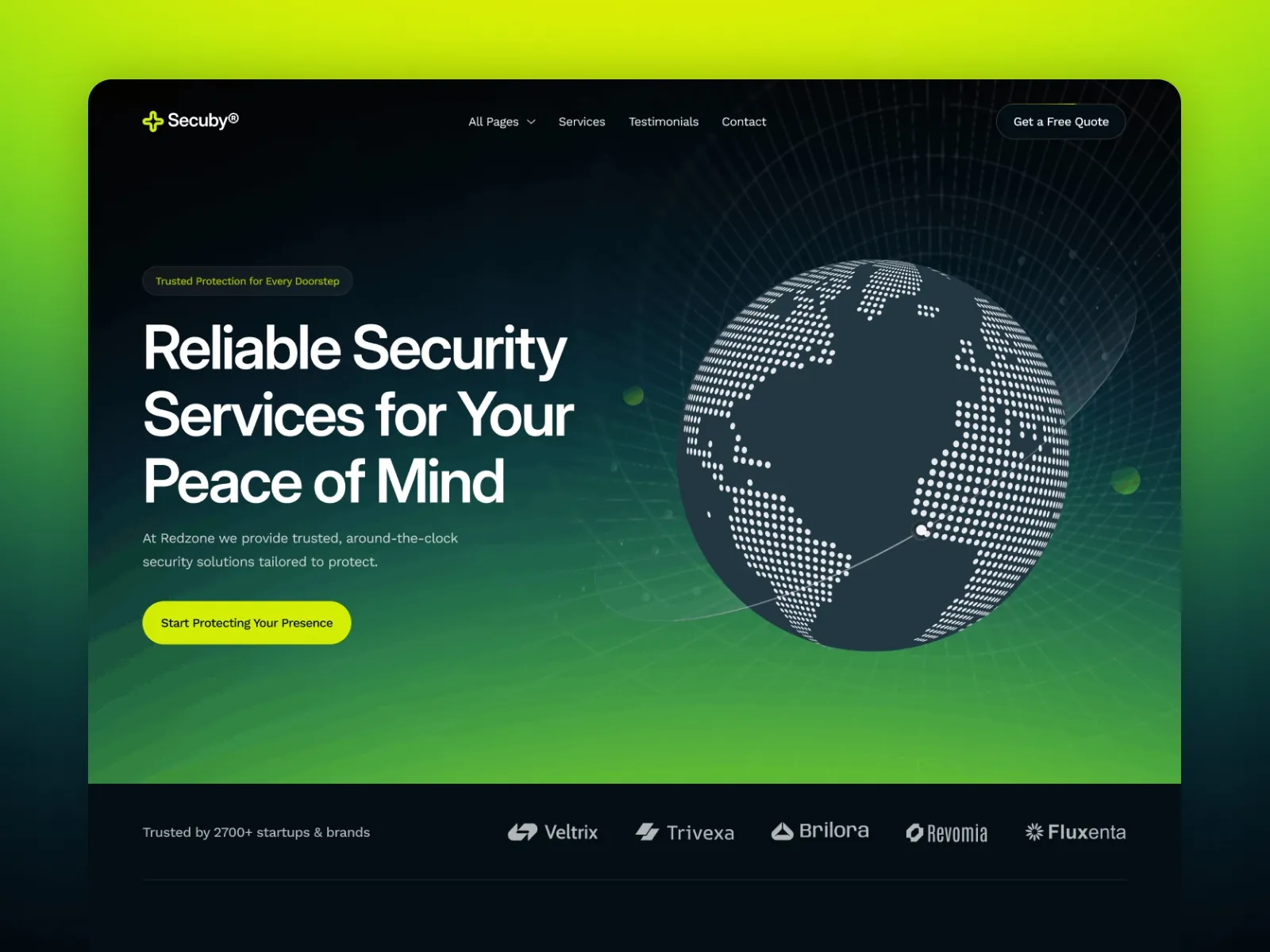 Cybersecurity Brand Website screenshot